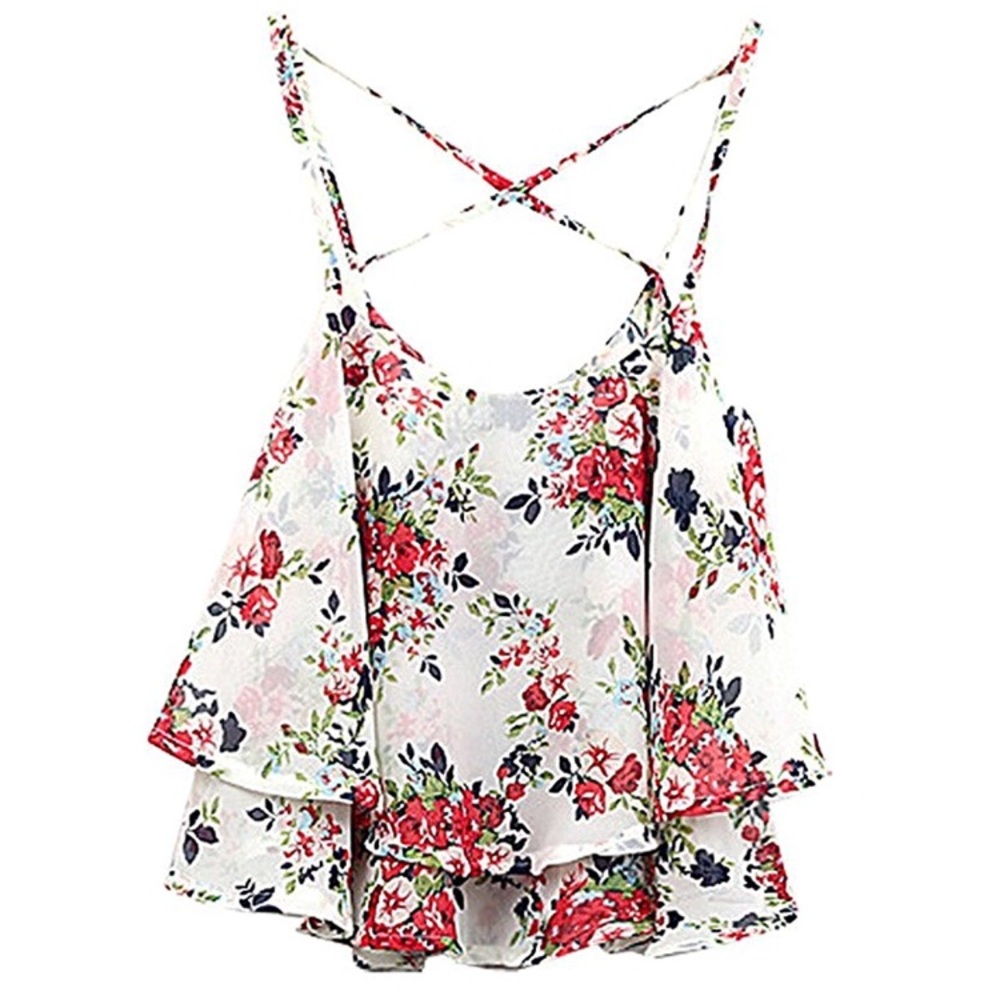 Floral swing crop top